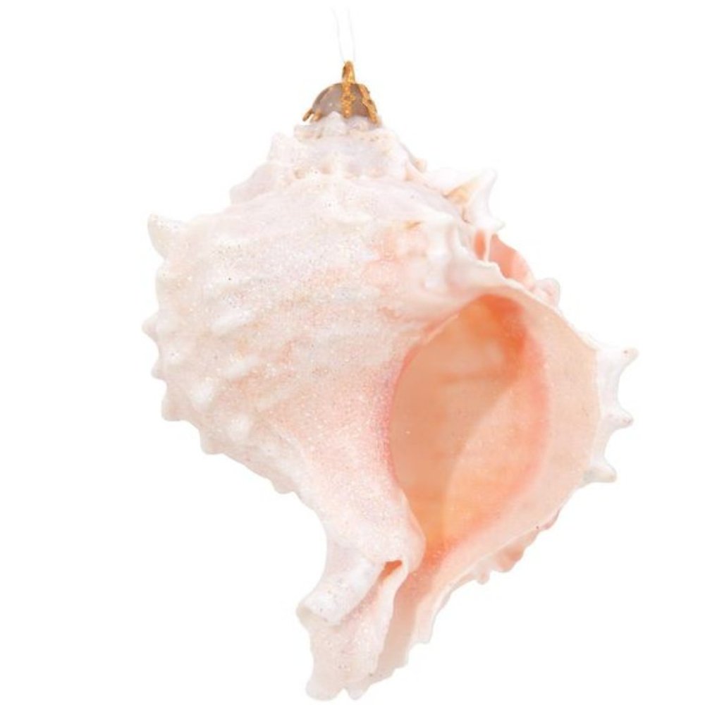 NWT Bronners Carocol Welk Seashell Pink White Hang Ornament-resin- 3"x 2 1/2"x 1